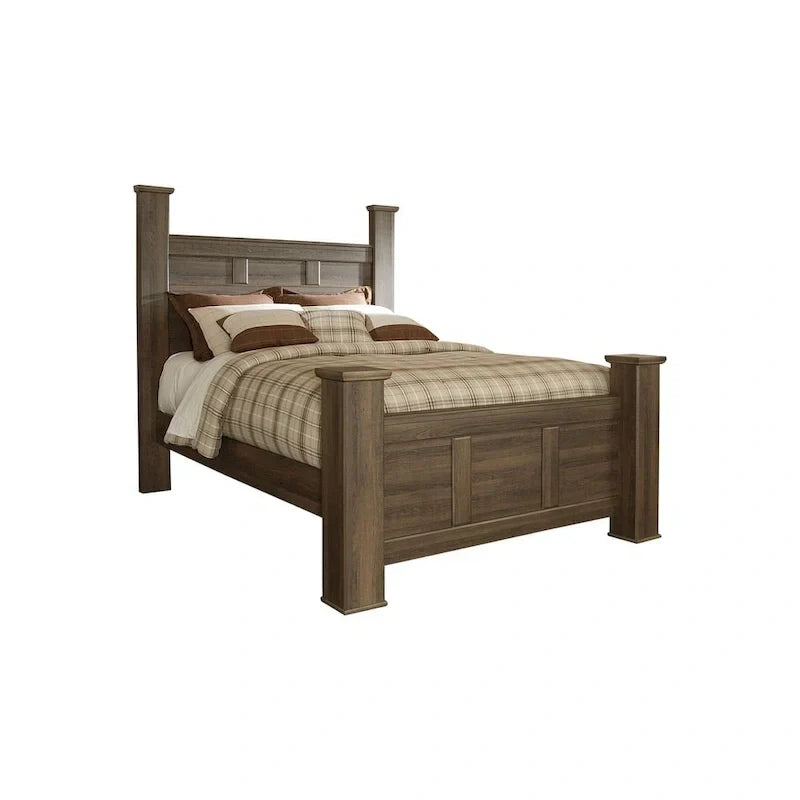 Juararo Dark Brown Canopy Bed