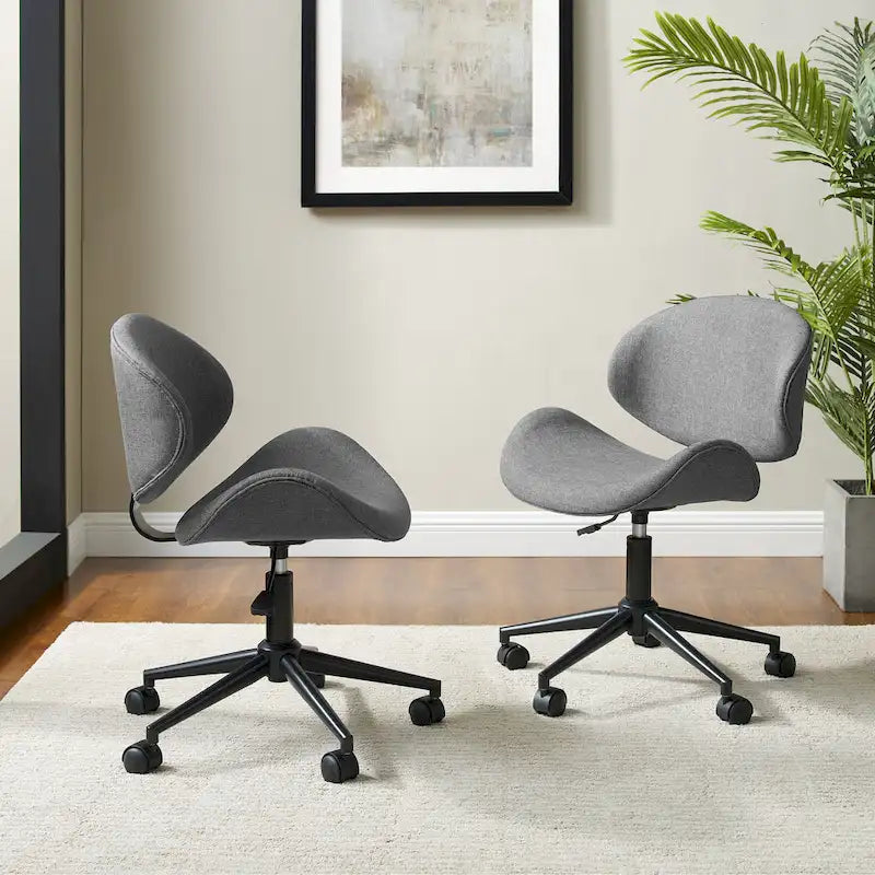 Mid-Century Modern Adjustable Office Chair with Swivel & Casters