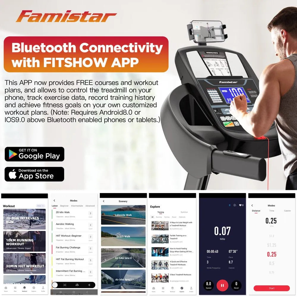 Famistar Folding Treadmill for Home with 15 Levels Auto Incline, 300LB Capcity, 10MPH Fast Speed Controls  sgtnighsdesigns