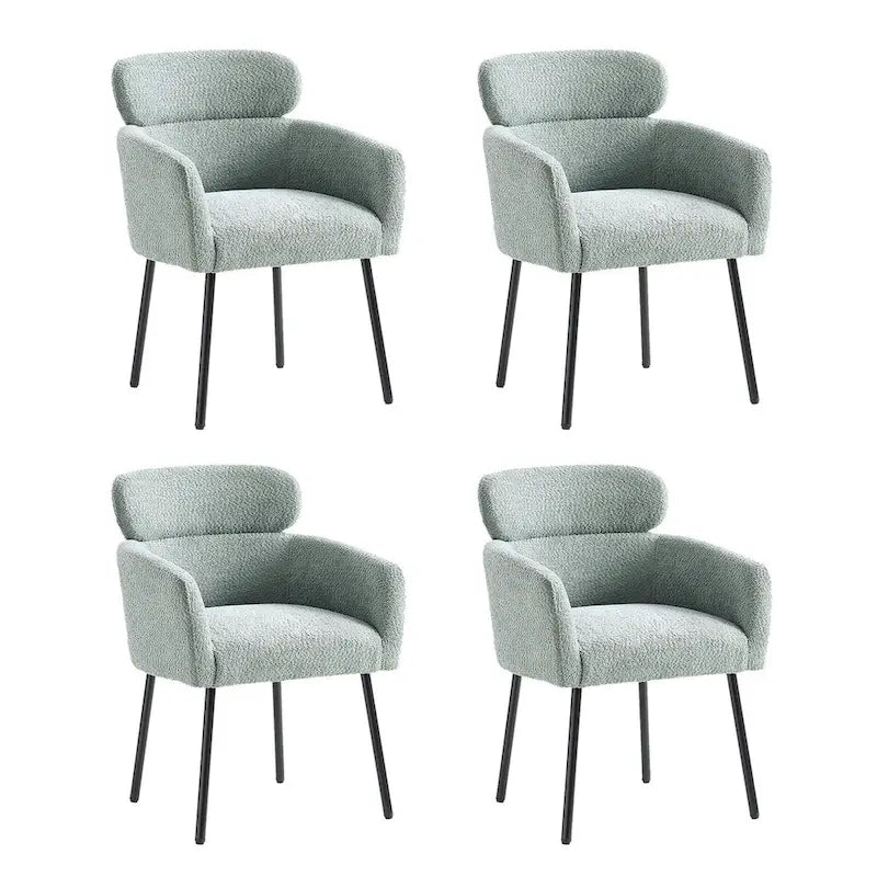 Set of 4 Amos Modern Boucle Dining Chairs with Adjustable Feet by HULALA HOME