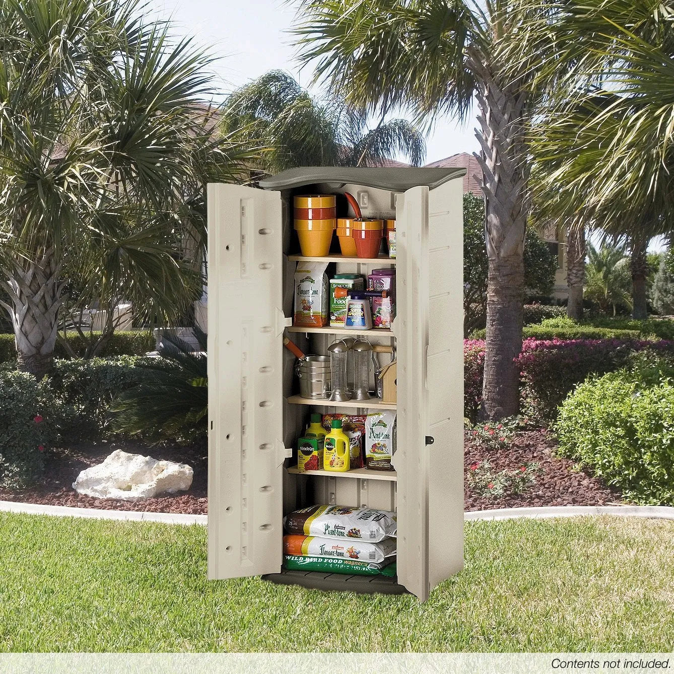 Rubbermaid Vertical Resin Outdoor Storage Shed – Weather-Resistant Plastic Garden Storage Cabinet