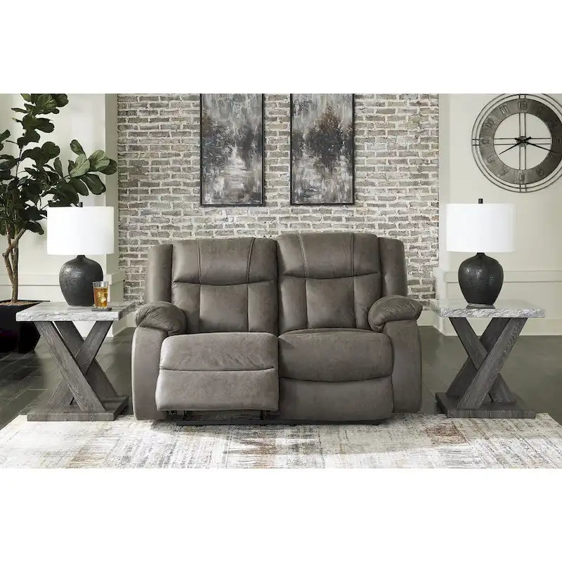 Signature Design by Ashley First Base Gray 3-Piece Upholstery Set - Dimensions: 86W x 40D x 41H