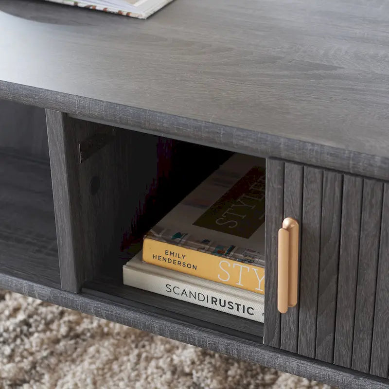 SAFAVIEH Home Tealla 2-Door Tambour Coffee Table - 43"W x 22"D x 17"H