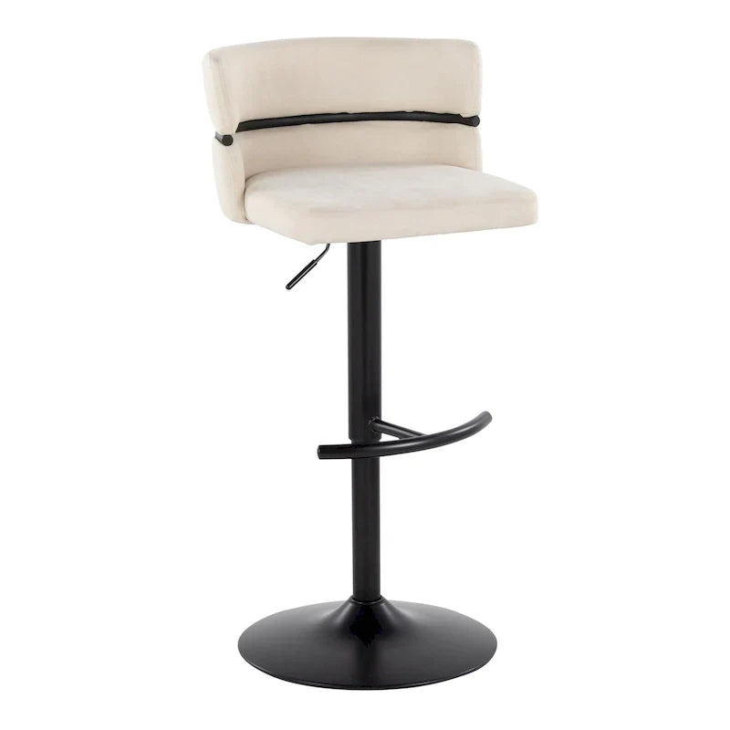Set of 2 Silver Orchid Lena Adjustable Bar Stools with Rounded T Footrest