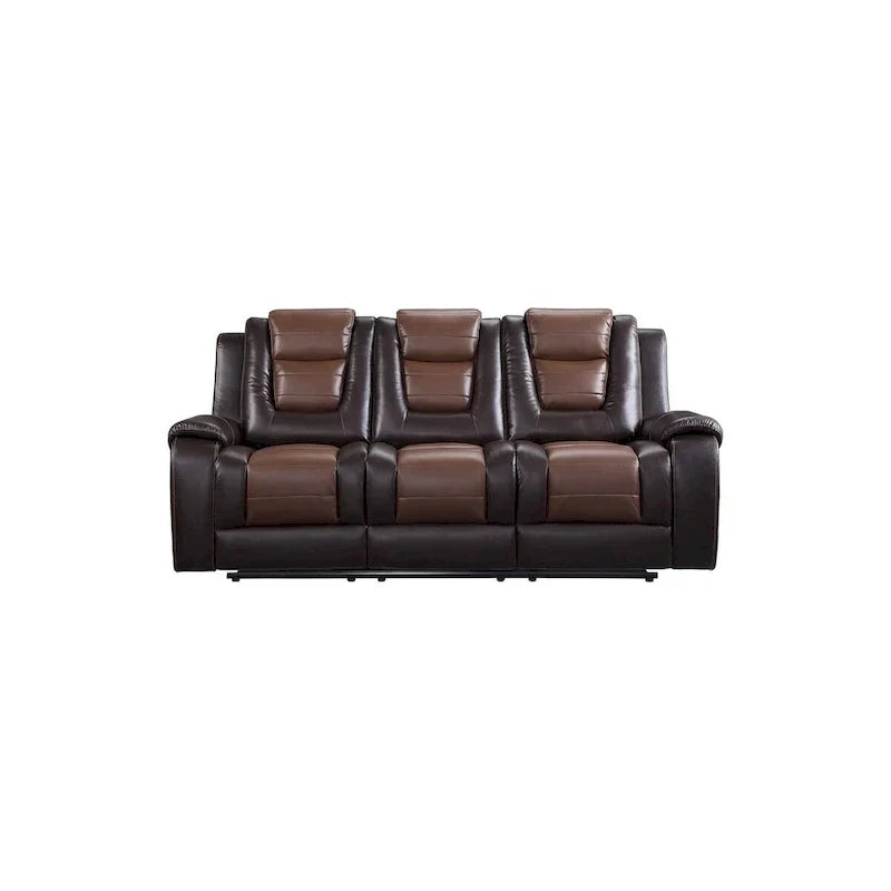 Grete Brown Luxury Faux Leather Living Room Collection