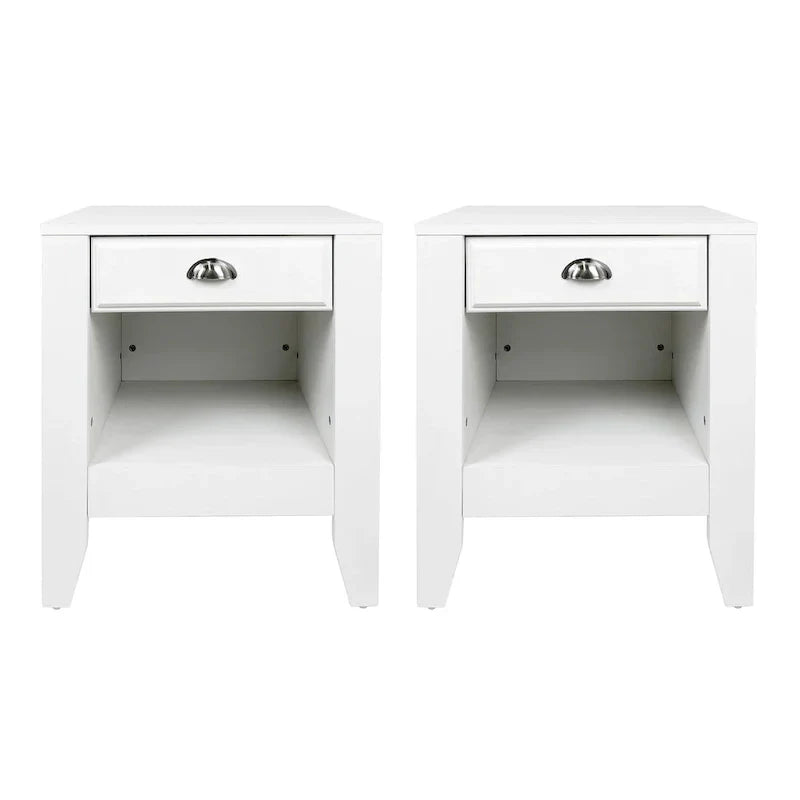 Set of 2 Foisy Faux Wood Nightstands with Drawer by Christopher Knight Home