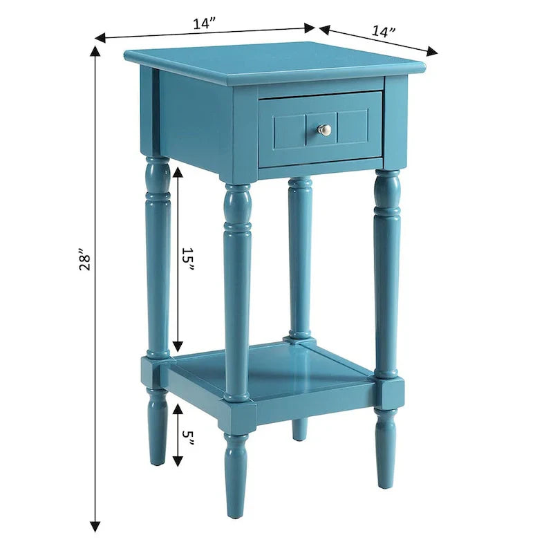 Khloe French Country Accent Table with Shelf and Drawer by Convenience Concepts