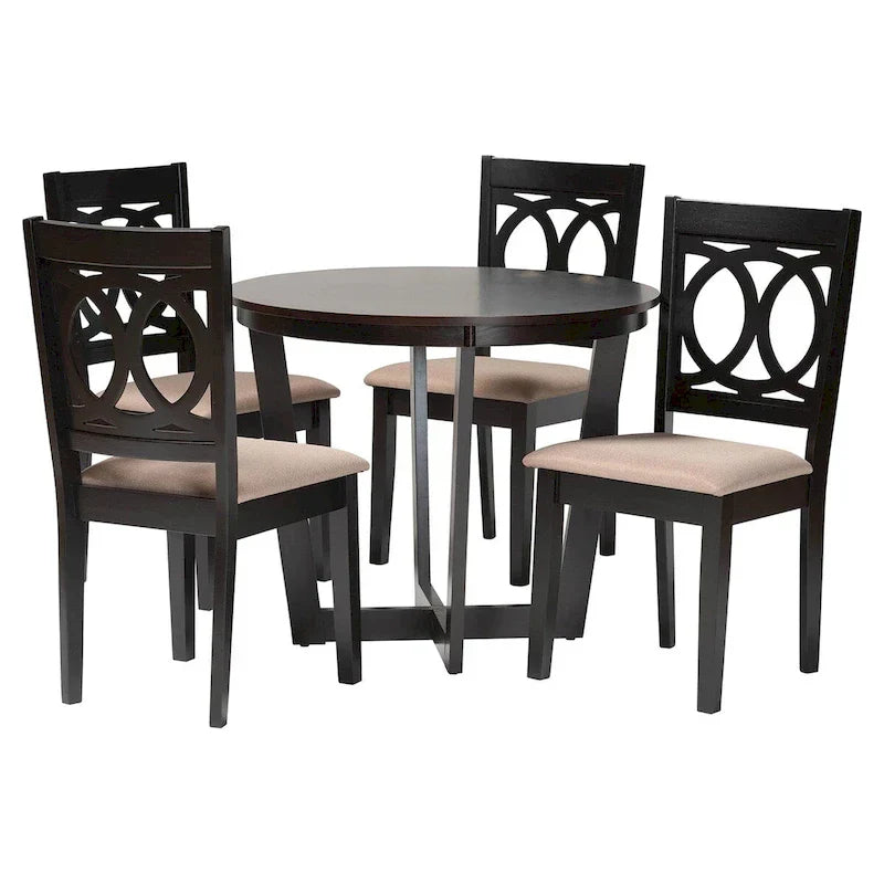 Kara Contemporary 5-Piece Wooden Dining Set