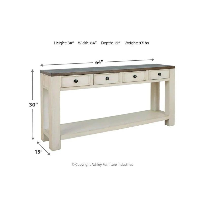 Signature Design by Ashley Bolanburg Rustic Farmhouse Sofa Table