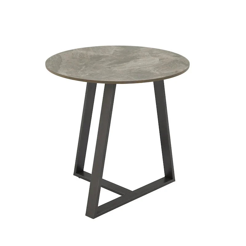 iNSPIRE Q Modern Jurmala Glossy Sintered Stone Tables with Grey Metal Base