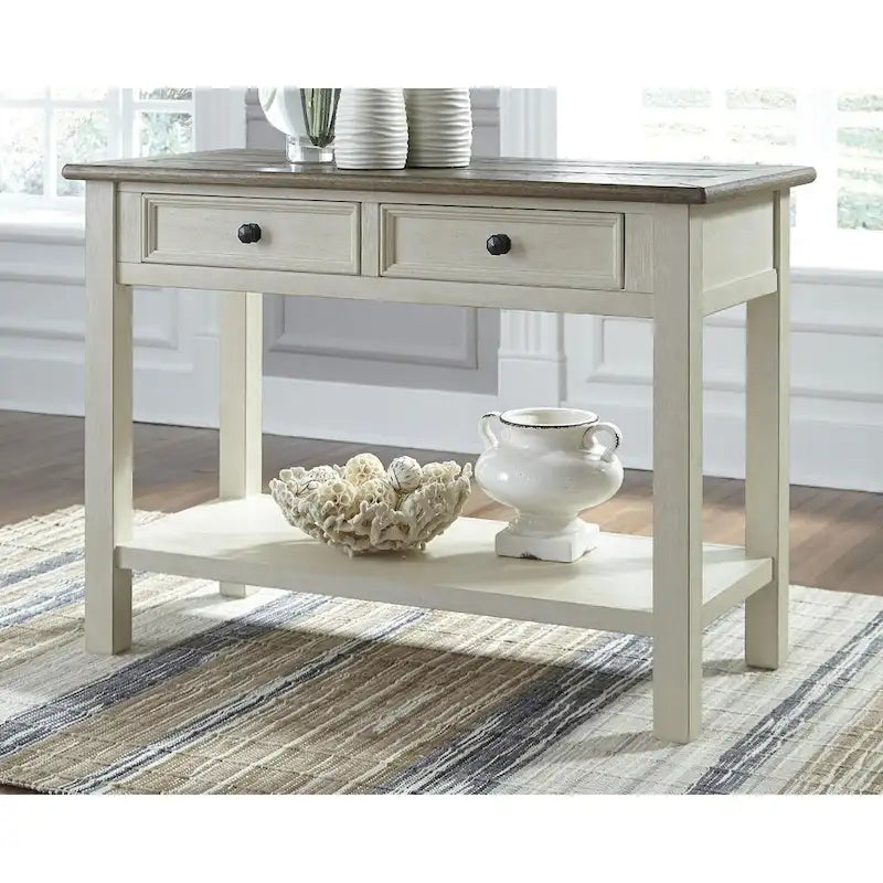 Signature Design by Ashley Bolanburg Rustic Farmhouse Sofa Table