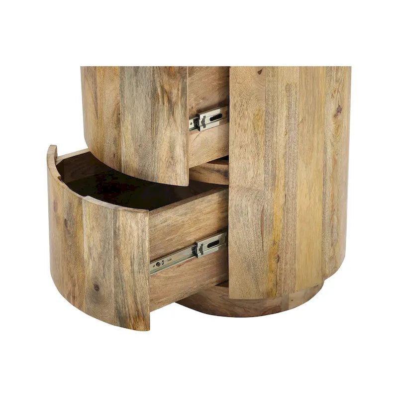 Kingston 18-Inch Round Nightstand with 2 Drawers by Carolina Living