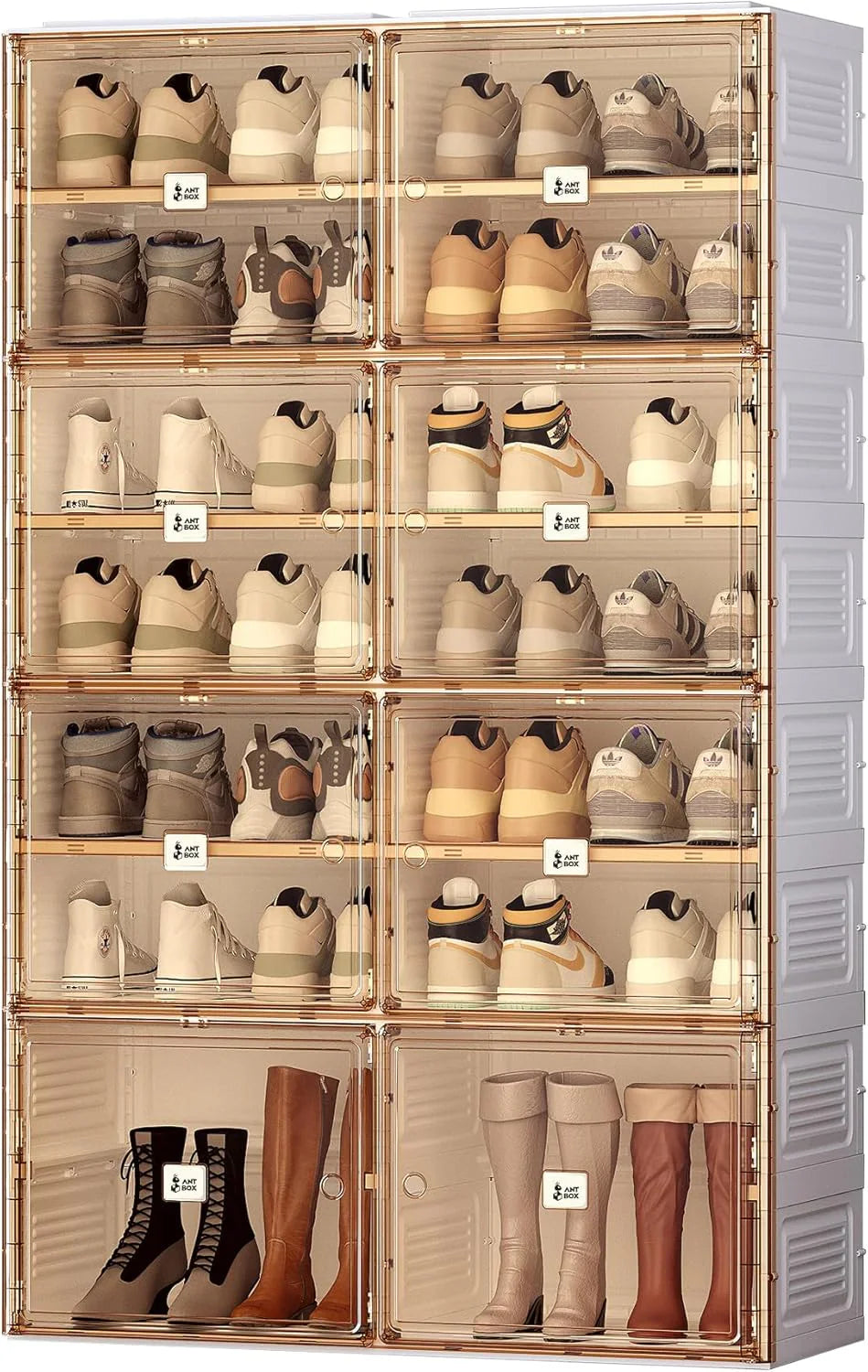 ANTBOX Portable Shoe Rack Organizer for Closet Entryway, Stackable Sneaker Storage
