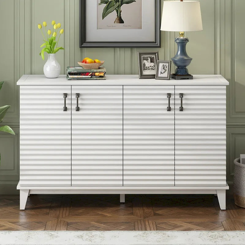 Large 4-Door Sideboard Buffet with Adjustable Shelves for Ample Storage