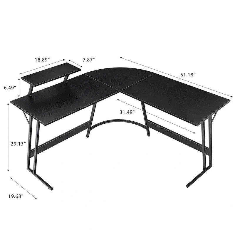 Homall Modern L-Shaped Corner Computer Desk with Accompanying Small Table