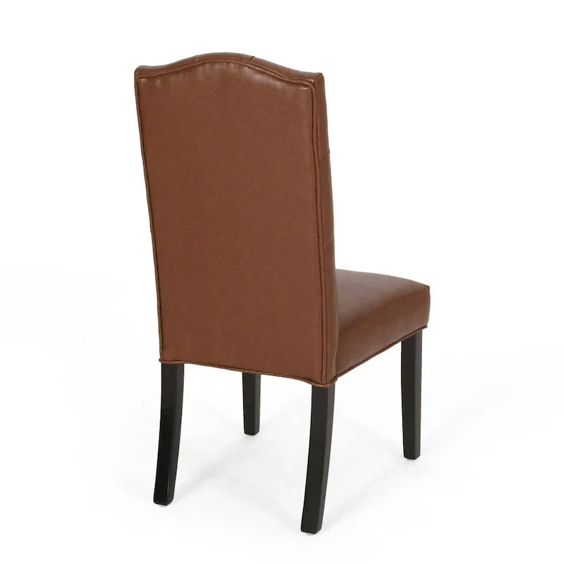 Set of 2 Harriet Modern Tufted Faux Leather Dining Chairs by Christopher Knight Home - Dimensions: 21.5" L x 25.75" W x 41.5" H