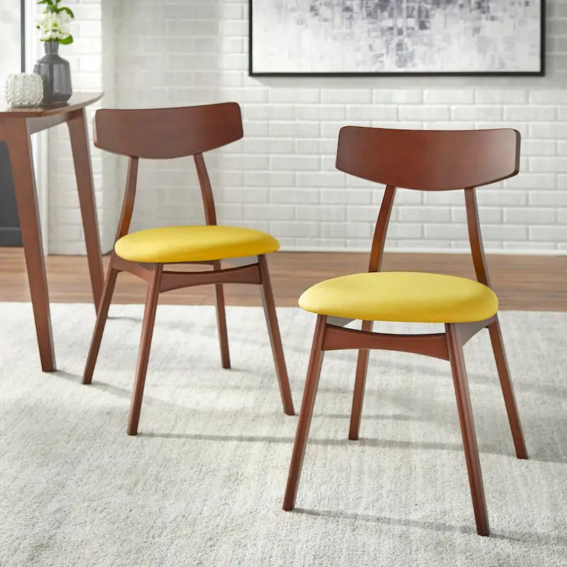 Set of 2 Cadiz Dining Chairs in Solid Beechwood by Simple Living