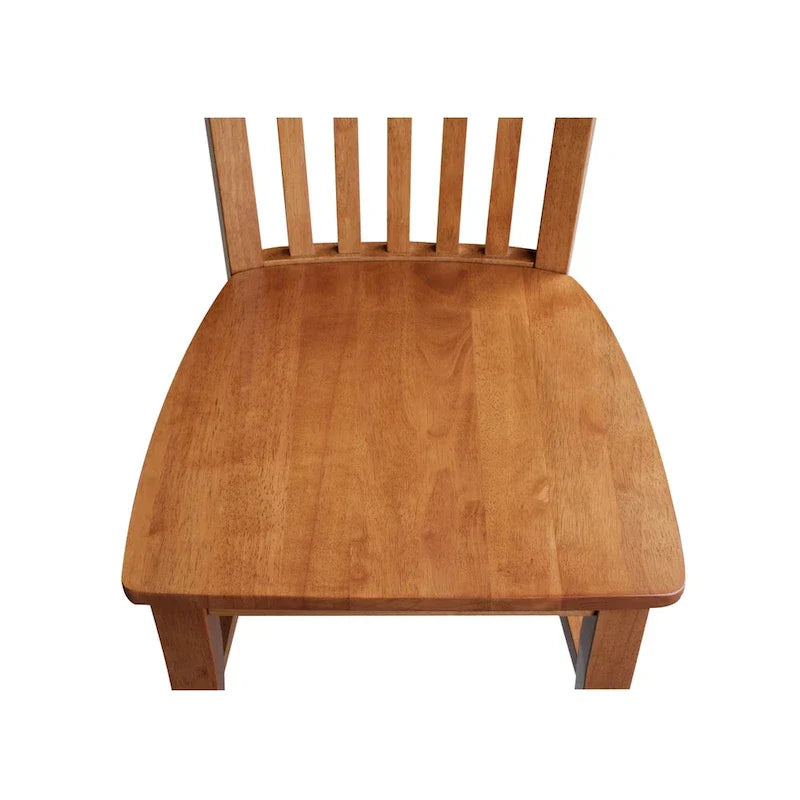 Set of 2 Cosmo Tall Mission Chairs in Solid Wood by International Concepts