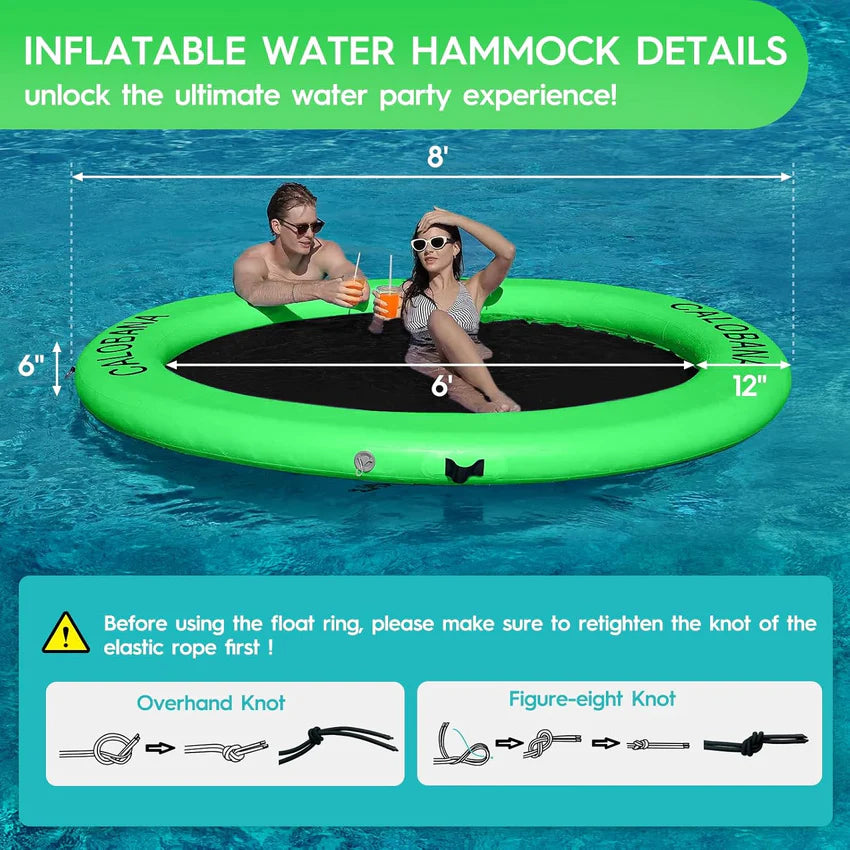 Round Floating Ring Hammock - Heavy Duty Inflatable Raft