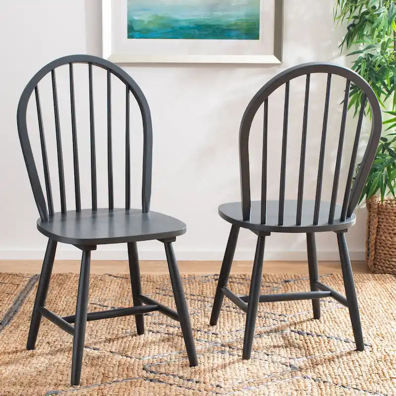Set of 2 SAFAVIEH Delcie Oval Back Spindle Dining Chairs - Dimensions: 17.9" x 19.7" x 37"