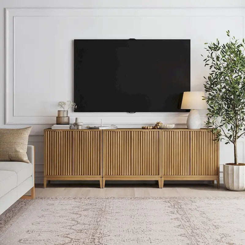 Jasper Contemporary Sideboard - Kitchen Storage Cabinet with Elegant Fluted Doors