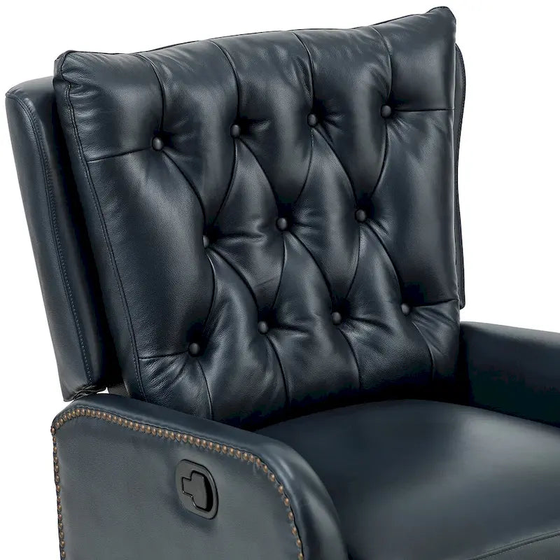 Jordano Mid-Century Leather Recliner with Metal Base by HULALA HOME