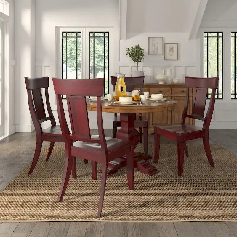 Set of 2 Ronda Wooden Dining Chairs with Panel Back