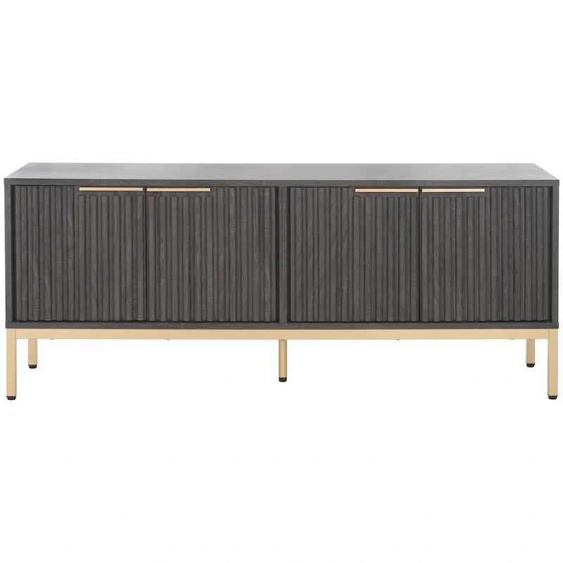 SAFAVIEH Deandra 4-Door Media Stand for Entertainment - Accommodates Up to 65-Inch Flat Screen TV - Dimensions: 60.8" W x 17.7" D x 24.6" H