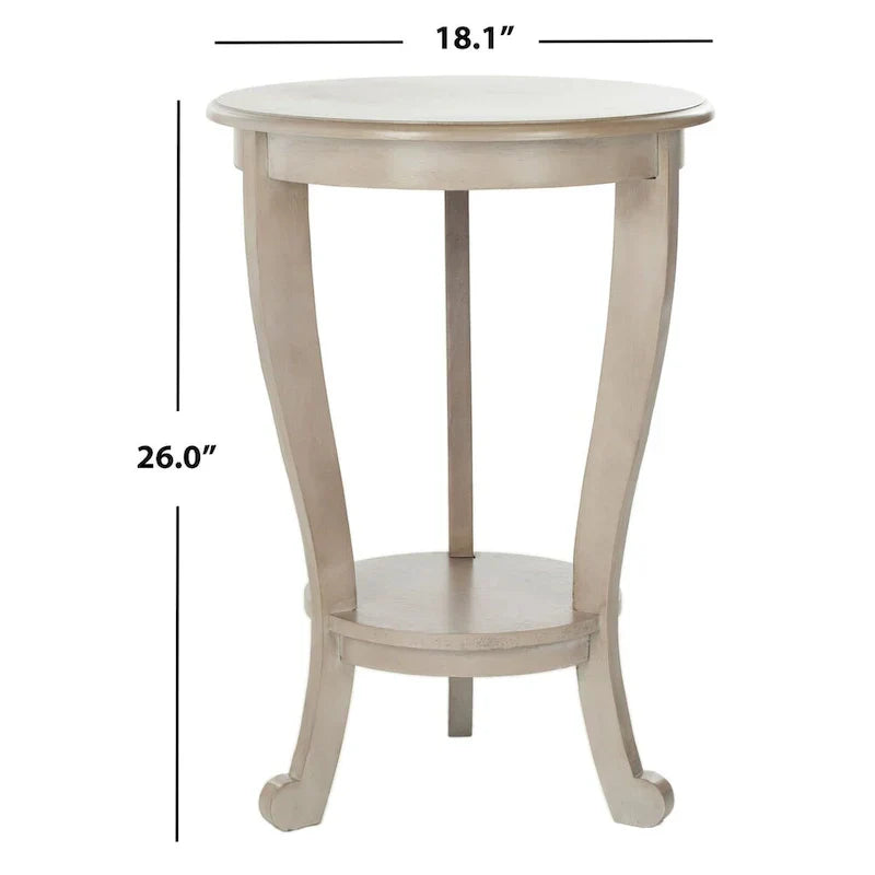 SAFAVIEH Carlotta Grey Pedestal Side Table - Dimensions: 18.1" W x 18.1" D x 26" H
