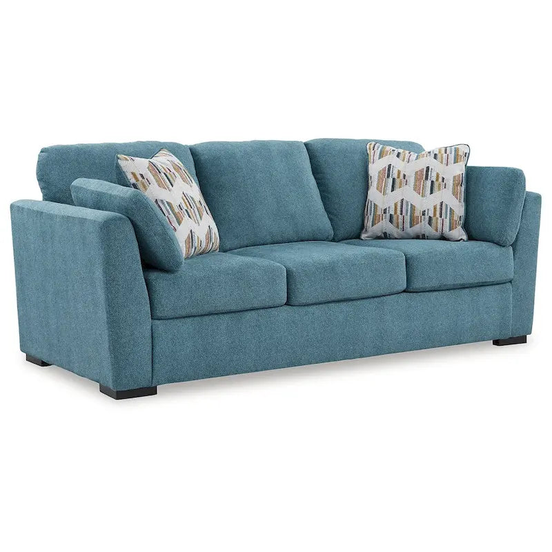 Signature Design by Ashley Keerwick Teal Queen Sofa Bed - Dimensions: 94" W x 41" D x 39" H