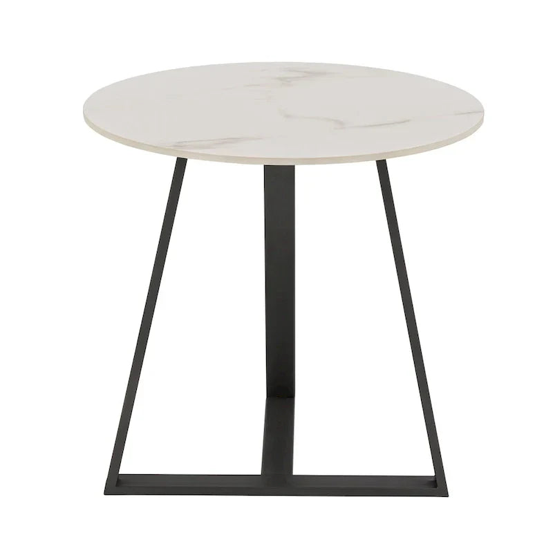 iNSPIRE Q Modern Jurmala Glossy Sintered Stone Tables with Grey Metal Base