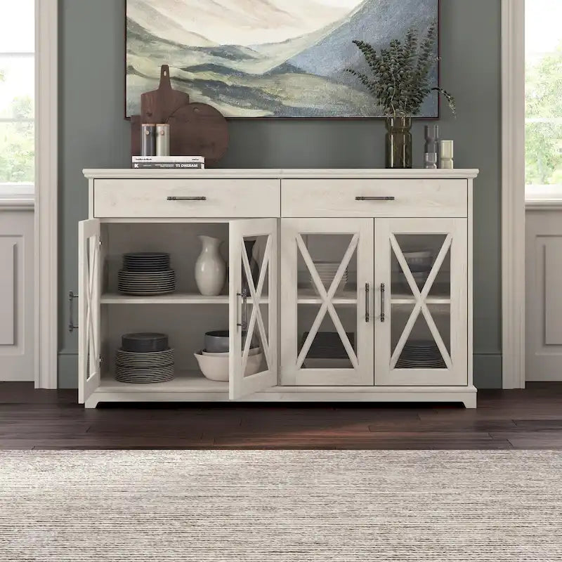 Lennox 60-Inch Buffet Cabinet with Drawers by Bush Furniture