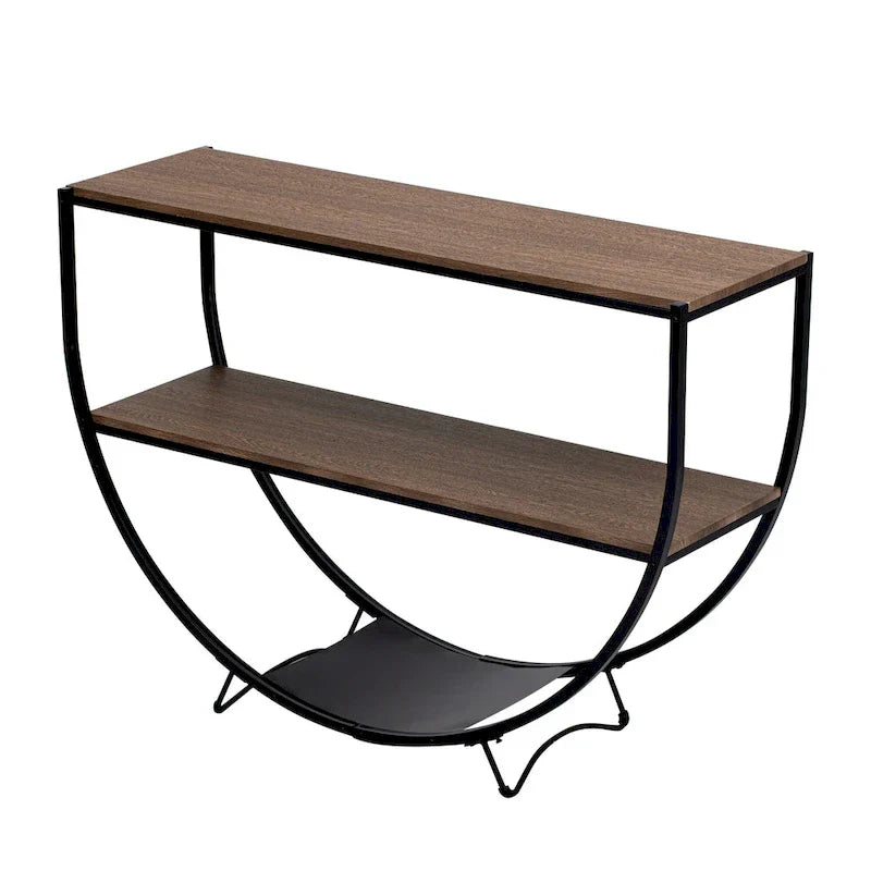 Merax Rustic Industrial Demilune Console Table