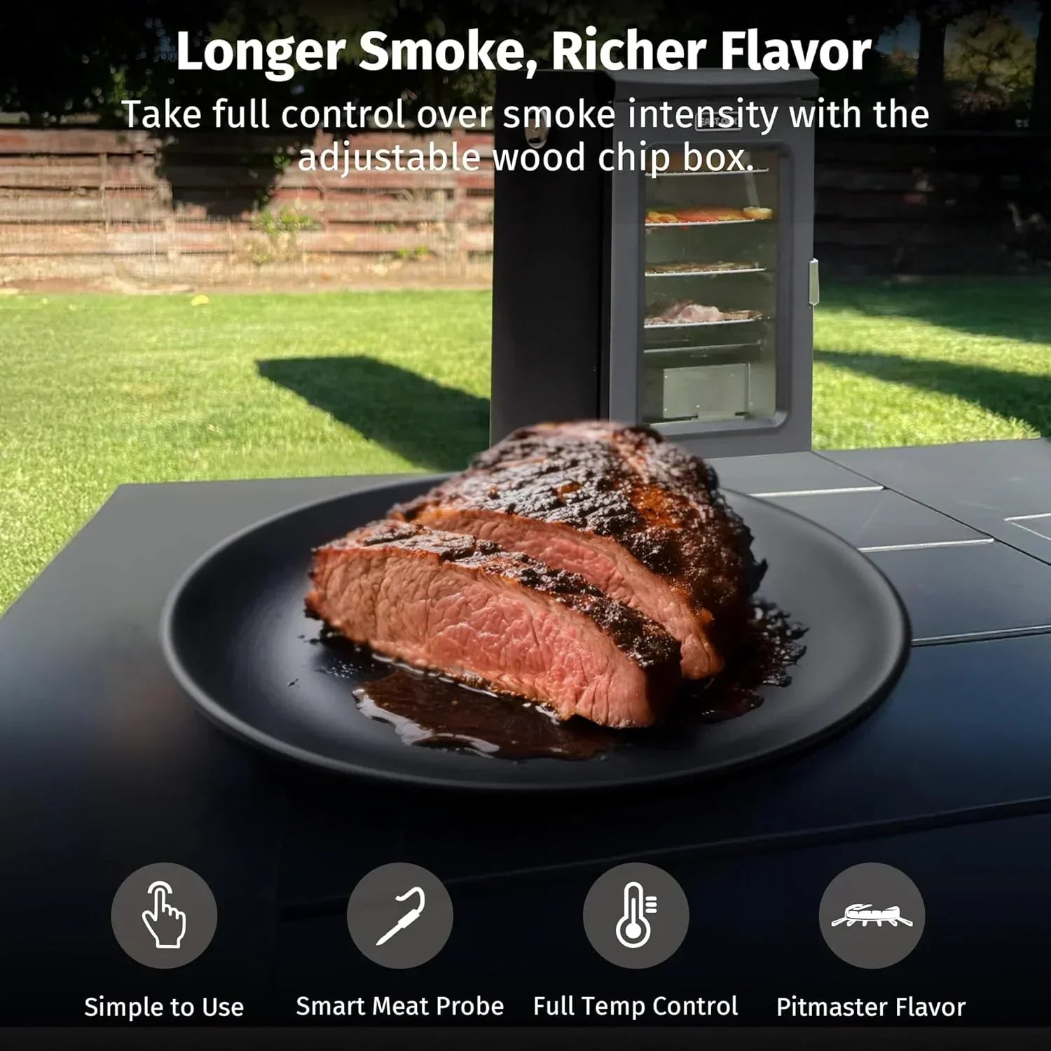 EAST OAK 30" Outdoor Electric Smoker Built-in meat probe smokes up to 6 times longer