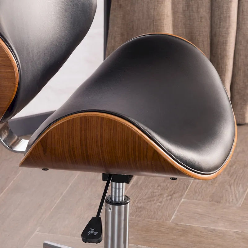 Mid-Century Modern Adjustable Office Chair with Swivel & Casters