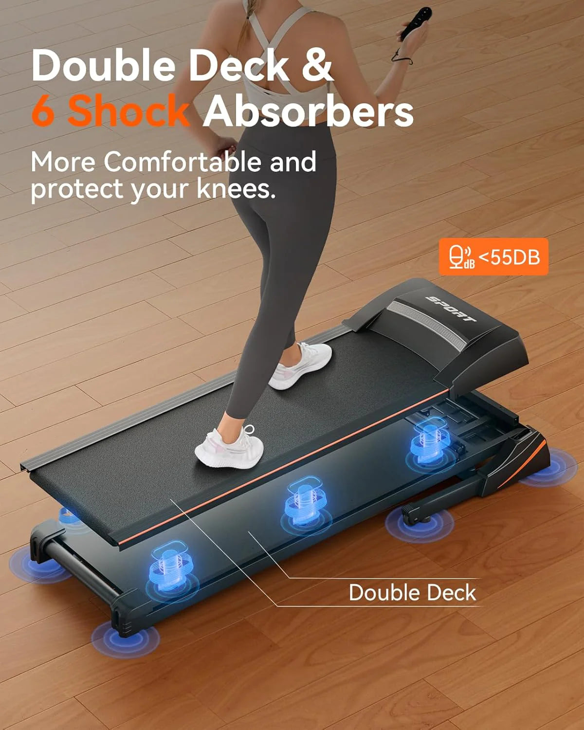 Home Treadmill 3HP Folding with Auto Incline & Bluetooth