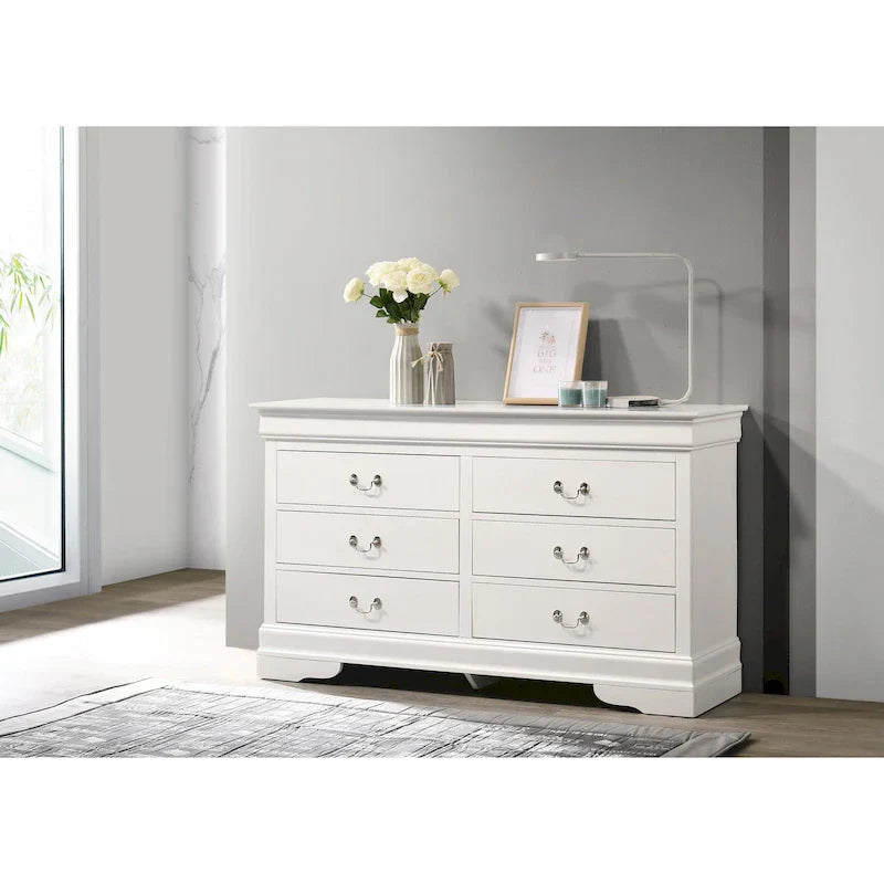 Louis Philippe 6-Drawer Dresser for Bedroom