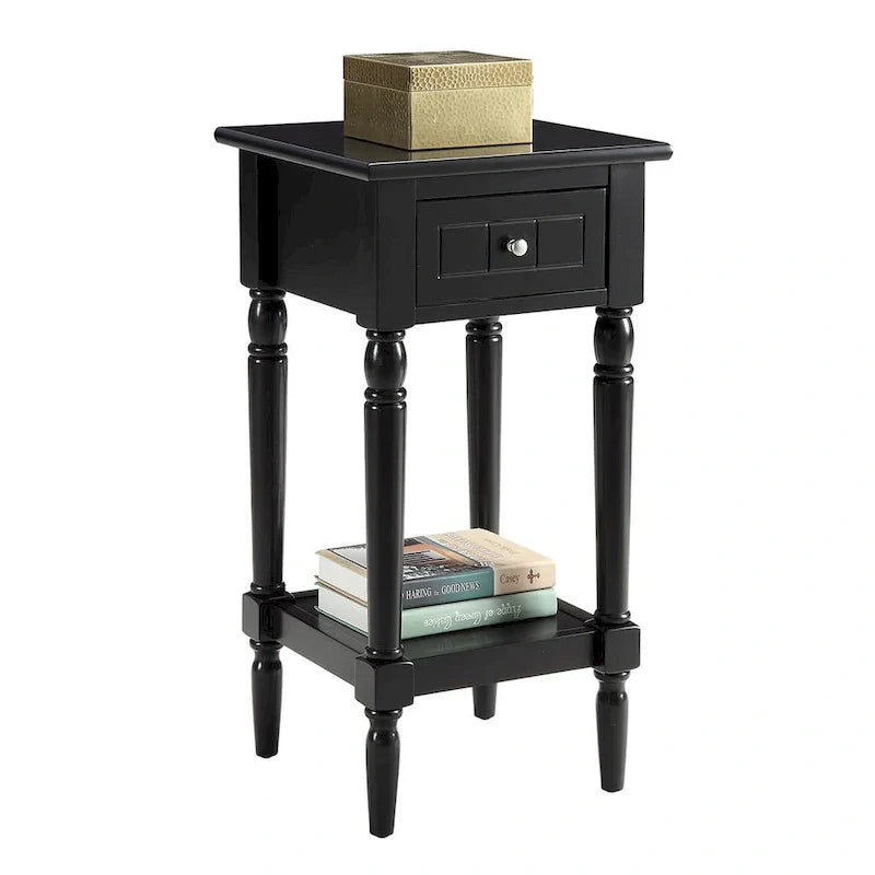 Khloe French Country Accent Table with Shelf and Drawer by Convenience Concepts