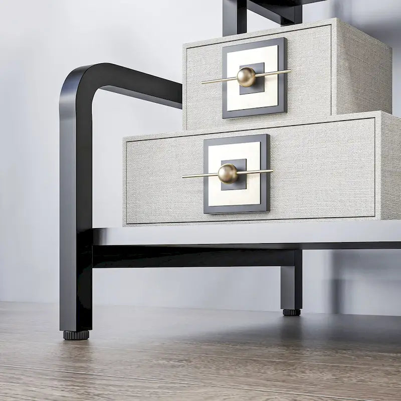 HOMCOM Industrial 3-Tier Printer Stand with Storage - Versatile Metal Rack for Home Office