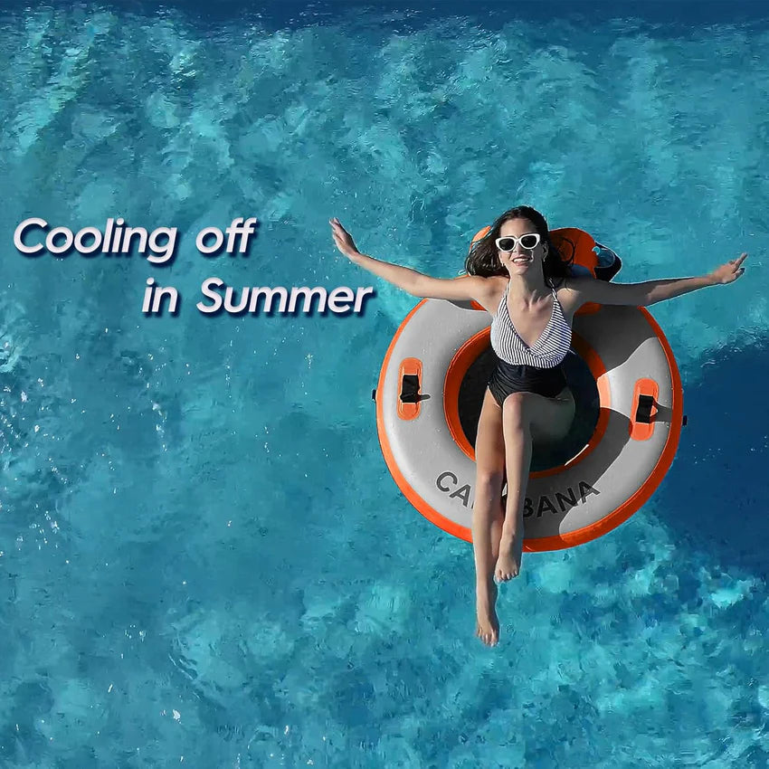 Round Floating Ring Hammock - Heavy Duty Inflatable Raft