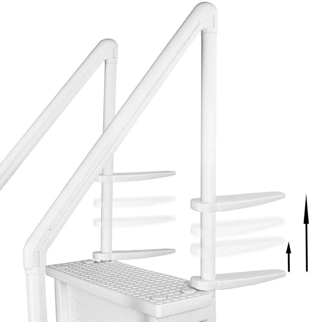 Select Anti-Slip in-Pool Steps | Gray | for Above Ground Swimming Pools | Can Mount to Decks 48" to 54" H | Safety Stairs Capacity Up to 300 lbs
