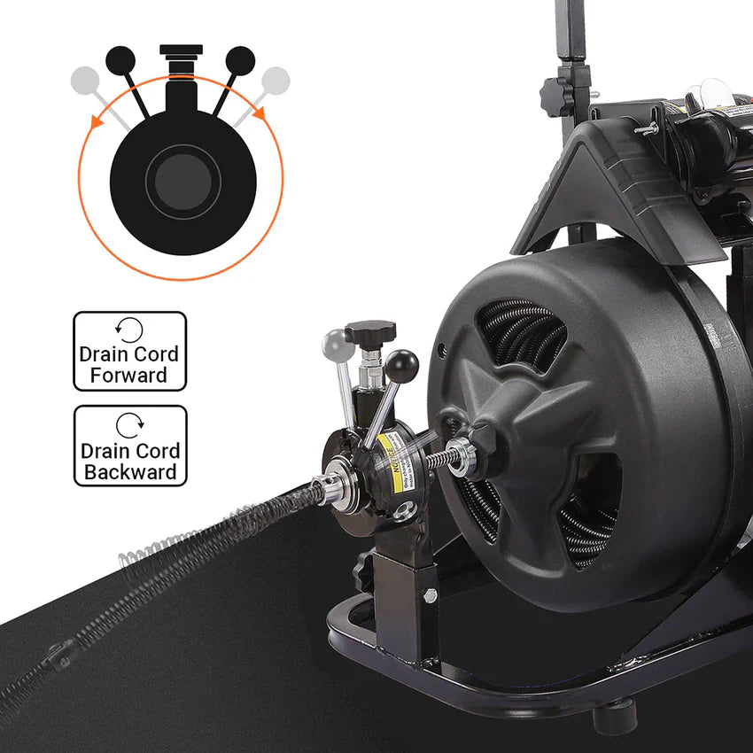 XtremepowerUS 45078 45078 Drain Snake Commercial w/Attachments 100' Electric Sewer