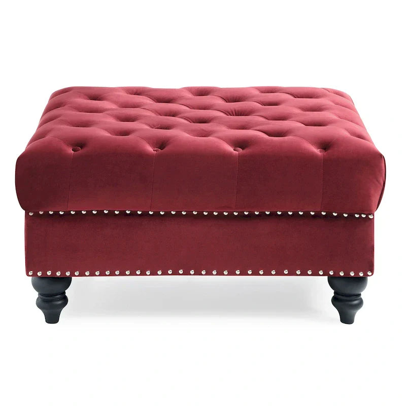 Luxurious Nola Velvet Tufted Extra-Large Ottoman