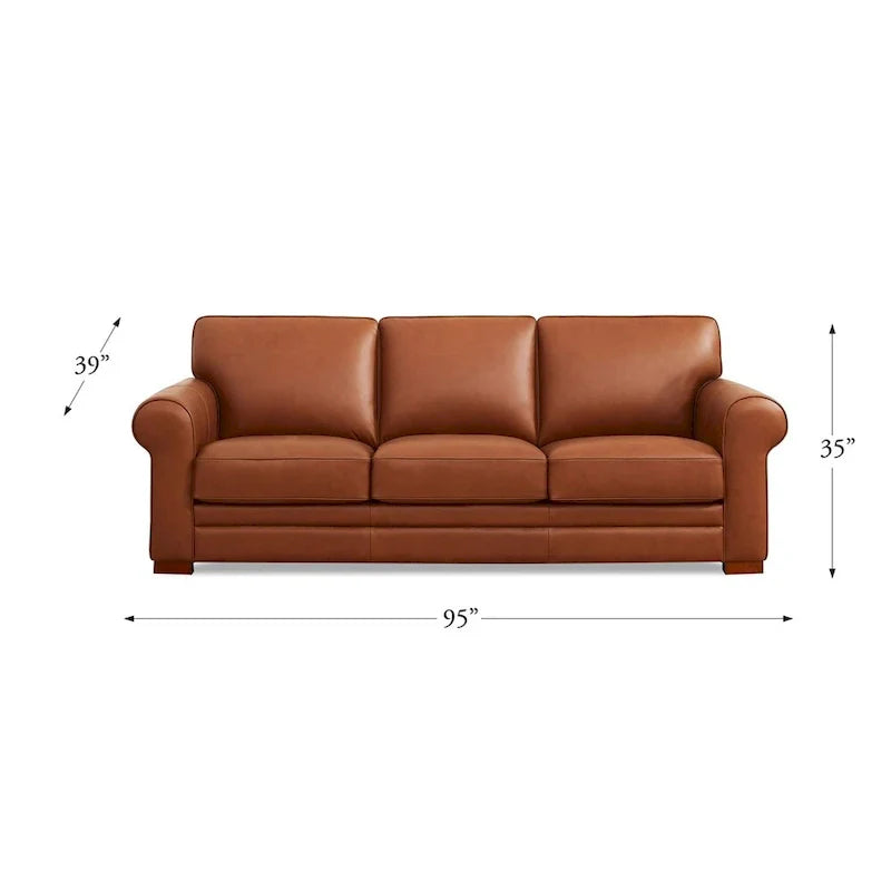 Hydeline Brookfield Premium Top Grain Leather Sofa and Chair Set