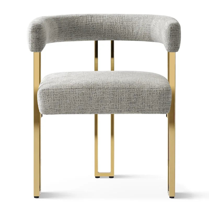 Set of 2 Chenille Upholstered Armchairs