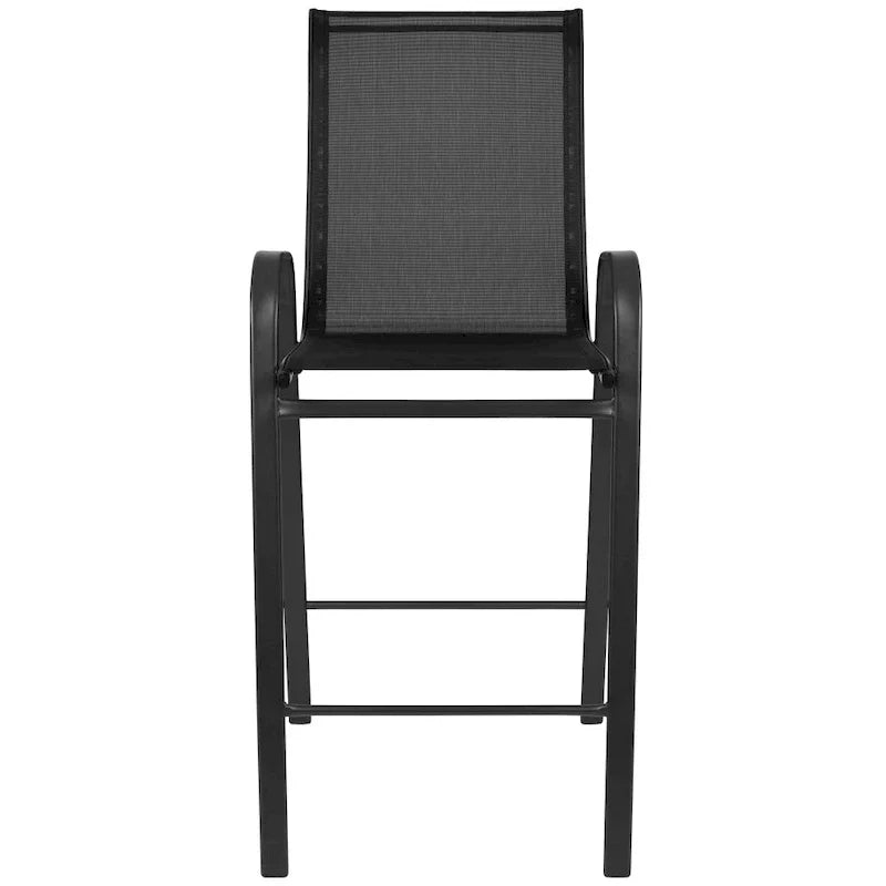 Set of 4 Outdoor Barstools with Flexible Comfort Material - Patio Seating