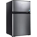 g Mini Fridge with Freezer, 3.1 Cu.Ft Small Refrigerator, Compact Refrigerator with LED Light, 2 doors, Mini Fridge for Bedroom, Office, Dorm, RV, Garage, Stainless Steel Sliver -HPVFR310