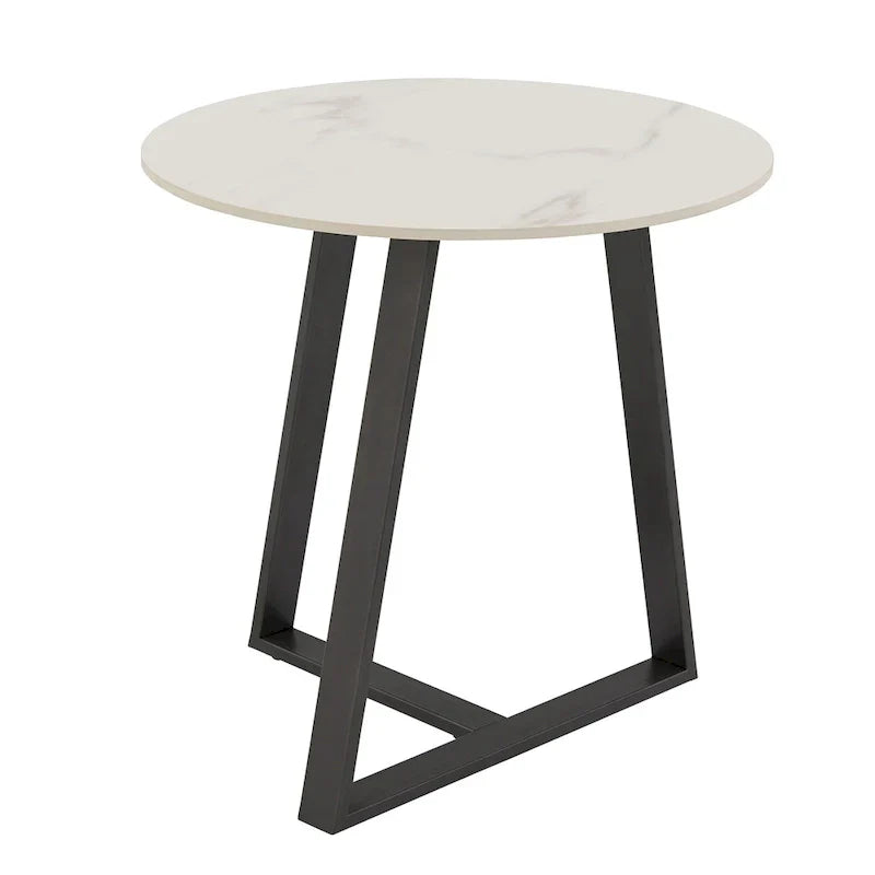 iNSPIRE Q Modern Jurmala Glossy Sintered Stone Tables with Grey Metal Base