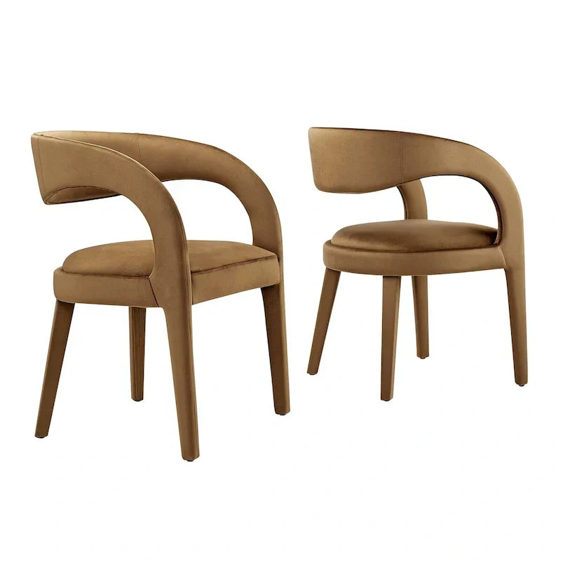 Set of Two Pinnacle Performance Velvet Dining Chairs