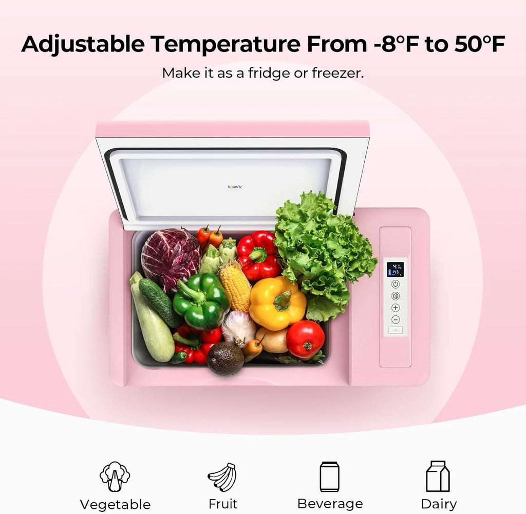 12 Volt Refrigerator 12V Car Fridge 23 Quart Portable Freezer Compressor Cooler 12/24V DC 110~240 Volt AC for Truck Van RV Camper SUV Travel Camping Road Trips Tailgating -7��~50��